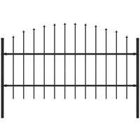 Berkfield Home Garden Fence with Spear Top Steel in Black