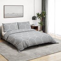 Berkfield Home Duvet Cover Set Grey 240x220 cm Cotton