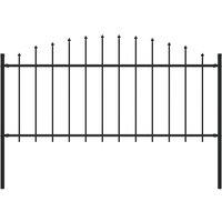 Berkfield Home Garden Fence with Spear Top Steel in Black