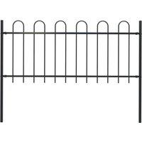 Berkfield Home Garden Fence with Hoop Top Steel 1.7 m Black