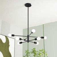 Modern Black Sputnik Chandeliers, Adjustable Pendant Lighting Hanging Lamp Mid Century 8-Lights Industrial Ceiling Light