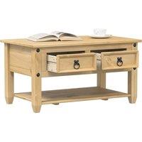 Berkfield Home Coffee Table with Drawers Corona 85x50x45 cm Solid Wood Pine in Brown | Size: 85 x 50 x 45 cm