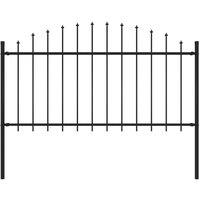 Berkfield Home Garden Fence with Spear Top Steel in Black
