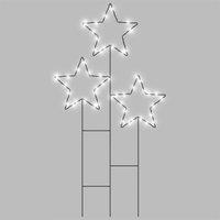 Pegdev Christmas Pre Lit 3 Star Cluster 30 Warm White Micro LEDs Battery Timer Outdoor