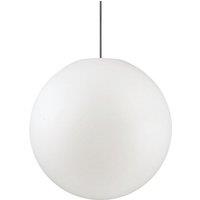 Netlighting Sole 1 Light Large Outdoor Globe Ceiling Pendant Light White IP44 E27
