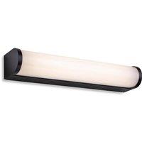 Netlighting Bravo Bathroom LED Wall Light 300mm Black with Opal Diffuser IP44