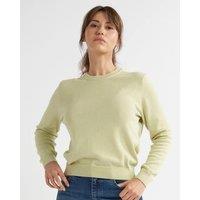 Alse Studio Women's Premium Quality 100% Cotton Crew Neck Long Sleeve Jumper in Green | Size: Large