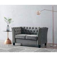 Home Detail Chelsea Light Grey Velvet 2 Seater Sofa