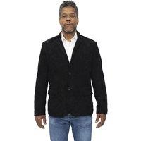 Infinity Leather Men's Slim Goat Suede Italian Blazer Jacket-Alexandria in Black | Size: XS