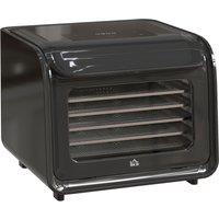 HOMCOM Food Dehydrator with 6 Stainless Steel Tray, for Fruit, Meat in Black