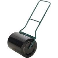 OUTSUNNY F50 cm Steel Garden Lawn Roller Push Pull w/ Fillable Cylinder Rolling Drum in Black