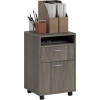HOMCOM 60cm Filing Cabinet with Drawers & Open Shelf, Grey