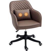 VINSETTO Office Chair with Rechargeable Electric Vibration Massage Lumbar Pillow in Brown