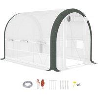 OUTSUNNY 3 x 2 x 2 m Polytunnel Greenhouse Pollytunnel Tent Steel Frame in White | Size: 1 Pack