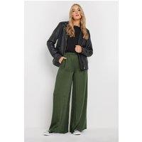 Long Tall Sally Women's Tall Satin Wide Leg Trousers in Green | Size: 18L