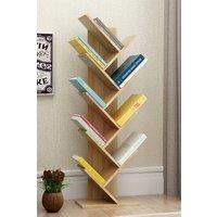 Living and Home 9-Tier Rustic Standing Tree Bookshelf Wood Display Rack in Brown