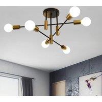 Industrial Mid Century 6 light Sputnik Ceiling Chandelier for Bedroom
