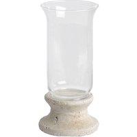 Love Lace Stone Based Hurricane Lantern in Cream