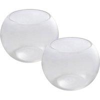 simpa Clear Glass Fish Bowl Centerpiece Vase - Set of 2