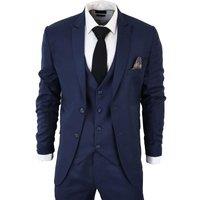 Infinity Leather Men's IM1 Classic Plain 3 Piece Suit in Navy | Size: 42R