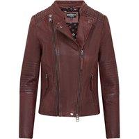 Infinity Leather Women's Biker Leather Jacket - Denver in Burgundy | Size: 16