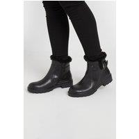 Long Tall Sally Women's Faux Fur Lined Biker Boots In Standard Fit in Black | Size: 7