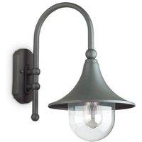 Netlighting Cima Outdoor Dome Wall Lantern 1 Light Anthracite IP43 E27 in Black