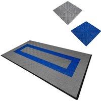 Monstershop Vented Garage Floor Tiles With Edges - 90 Grey & 30 Blue