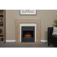 Adam Fires & Fireplaces Malmo Fireplace in Oak & Cream with Colorado Electric Fire in Black, 39 Inch in Black