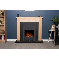 Adam Fires & Fireplaces Southwold Fireplace in Oak & Black with Colorado Electric Fire in Black, 43 Inch