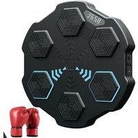 Obasyhig Black Digital Display Bluetooth Music Boxing Target with Gloves in Red