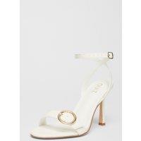 Quiz Women's White Buckle Front Heels | Size: 5