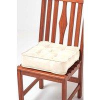 Homescapes Faux Suede Dining Chair Booster Cushion in Cream | Size: 40 cm x 40 cm