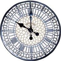 mysmartbuy Big Ben Design Wall Clock - Battery Powered Weather Resistant Indoor Outdoor Round Hand Painted Polyresin Clock - 30cm Diameter