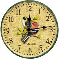 mysmartbuy Chaffinch Indoor or Outdoor Clock - Battery Powered Weather Resistant Wall or Fence Clock with Bird Design for Home or Garden