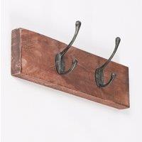 Glasstone 2 Hook 40cm Wooden Coat Hanger in Brown