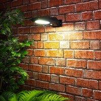 mysmartbuy Solar Powered PIR Motion Sensor Street Lamp Style Wall Security Light - 186 Lumen Outdoor Garden Wall Lighting with 3m Detection in Black