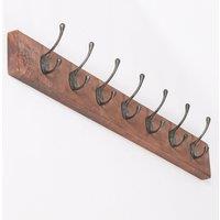 Glasstone 7 Hook 90cm Wooden Coat Hanger in Brown