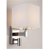 Harper Living Wall Light with switches Adjustable LED Reading Light Square Shade in Silver