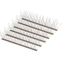 mysmartbuy 6 x Stainless Steel Bird Deterrent Spikes - Wall, Shed or Fence Humane Guard Strips to Deter Intruders, Cats, Birds, Foxes in Silver
