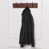 Glasstone 4 Hook 60cm Wooden Coat Hanger in Brown