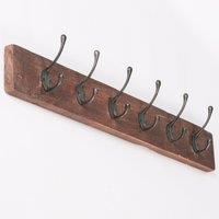 Glasstone 6 Hook 80cm Wooden Coat Hanger in Brown