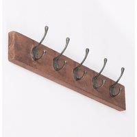 Glasstone 5 Hook 70cm Wooden Coat Hanger in Brown