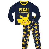 Pokemon Boy's Pikachu Long Sleeve Pyjama Set in Blue | Size: 11-12 Years