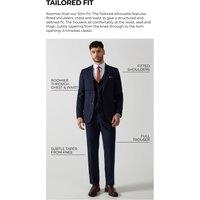 Royal Blue Tailored Fit Sharkskin Suit Trousers