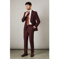 Burton Men's Claret Burgundy Slim Fit Suit Trousers | Size: 38R