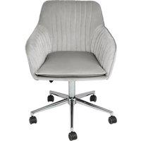 Home Garden Direct Briseis - Swivel Desk Chair in Velvet - Grey