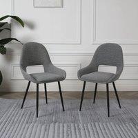 Home Garden Direct Pebble - Set of 2 Boucle Dining Chairs - Light Grey