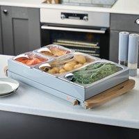 Cooks Professional 4-Section Buffet Warmer 7.2L with Hotplate Function & Adjustable Temp in Grey