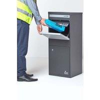 Homescapes Smart Parcel Box Large Front Access Secure Delivery Box in Grey